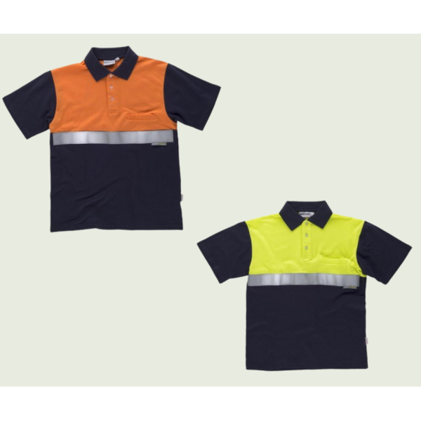 Reflektierendes Poloshirt mit kurzen Ärmeln