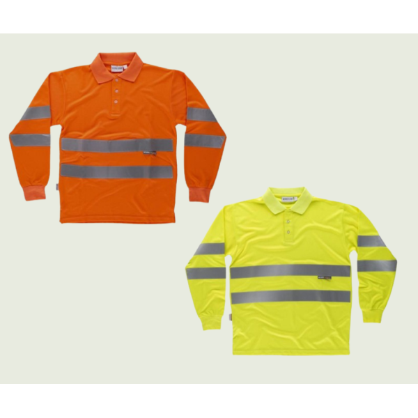 Polo refletor manga comprida neon