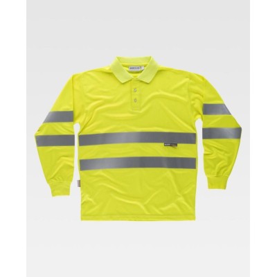Polo refletor manga comprida neon