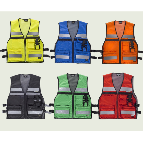 Gilet multi-poches coloré
