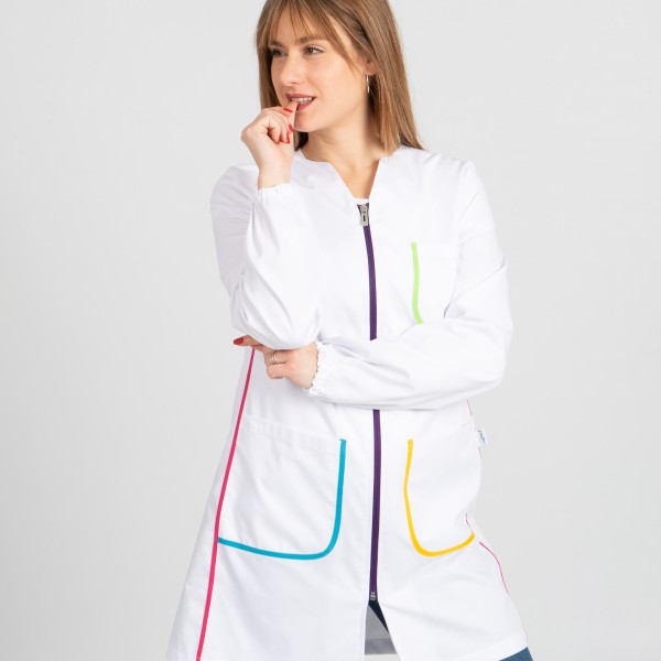 Bata Branca vivos coloridos