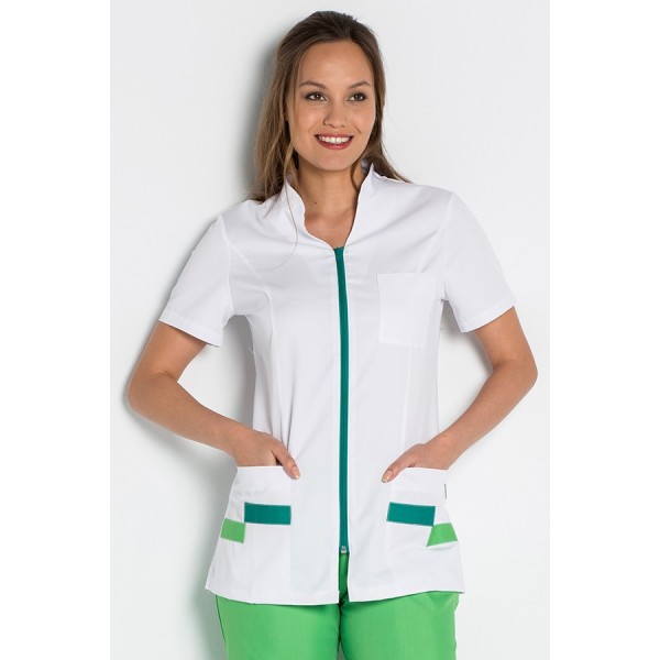 Túnica con cremallera verde