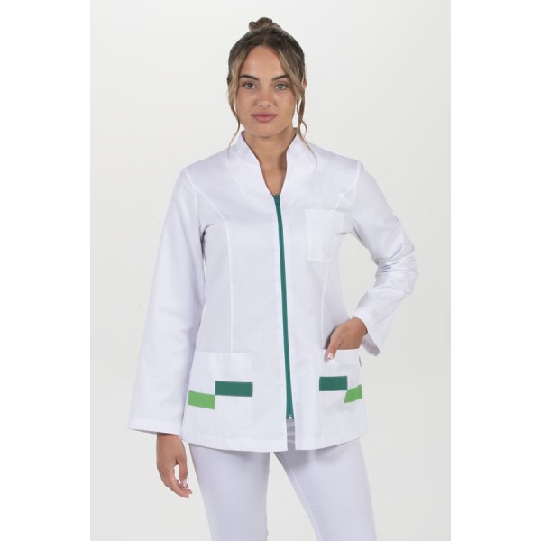 Túnica manga larga cremallera verde
