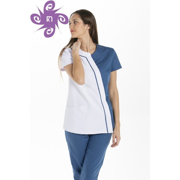 Blouse asymétrique bleue