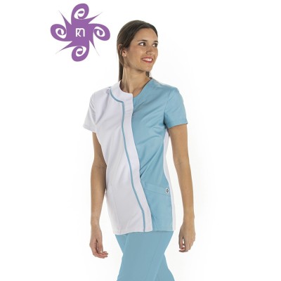 Bata Assimétrica azul porcelana Bata Assimétrica azul porcelana
