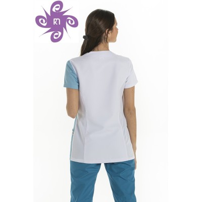 Bata Assimétrica azul porcelana Bata Assimétrica azul porcelana