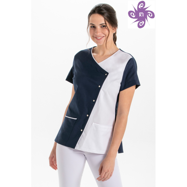 Marineblaue Tunika mit asymmetrischem Schnitt