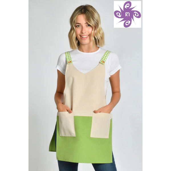 Estola beige y verde