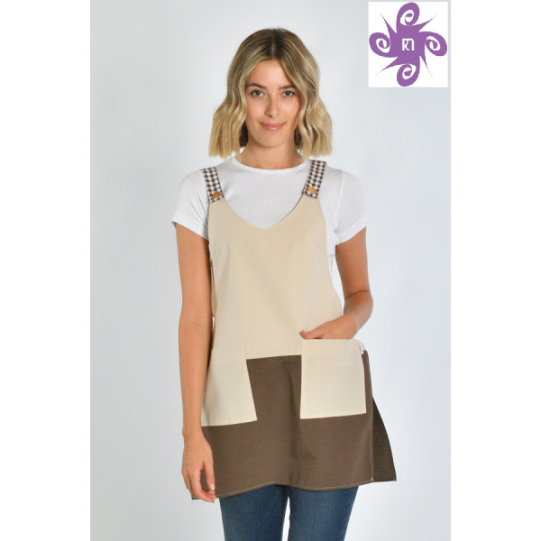 Estola marrón y beige