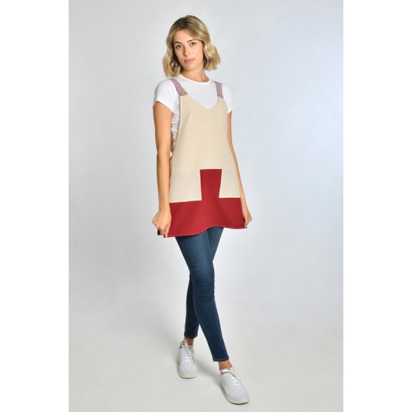 Estola roja y beige