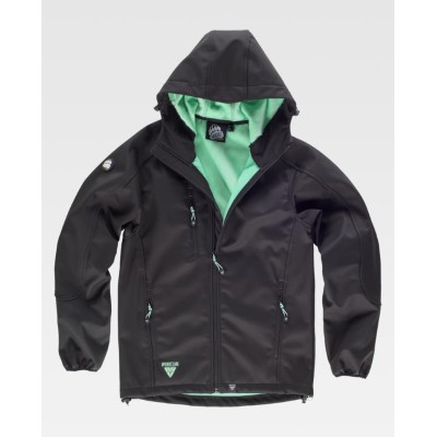 Casaco Workshell preto com vivos refletores Casaco Workshell preto com vivos refletores