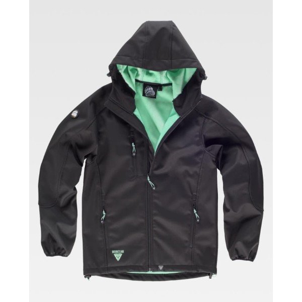 Chaqueta de trabajo negra con vivos reflectantes