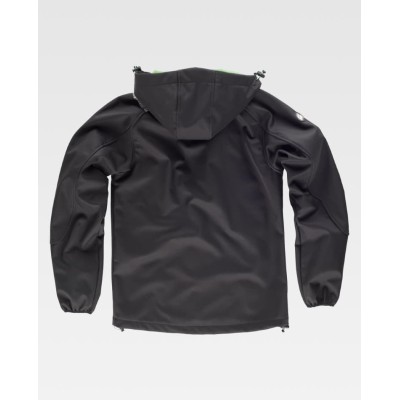 Casaco Workshell preto com vivos refletores Casaco Workshell preto com vivos refletores