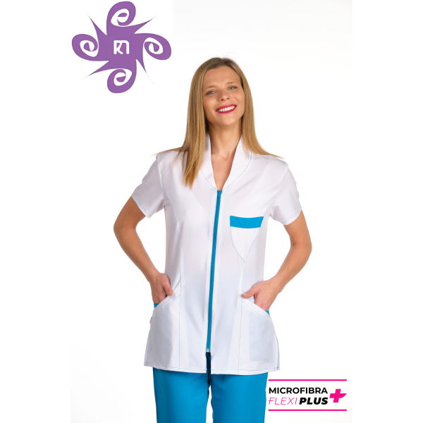 Tunica in microfibra con zip blu