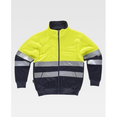 Sweatshirt casaco s\capuz com fitas refletoras Sweatshirt casaco s\capuz com fitas refletoras