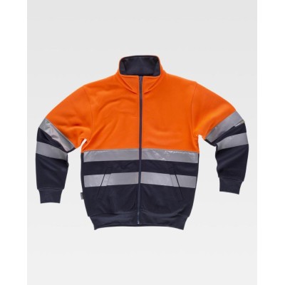 Sweatshirt casaco s\capuz com fitas refletoras Sweatshirt casaco s\capuz com fitas refletoras