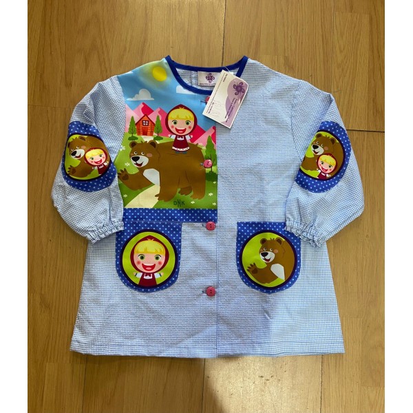 Grembiule per bambini "Masha e Orso" con bottone