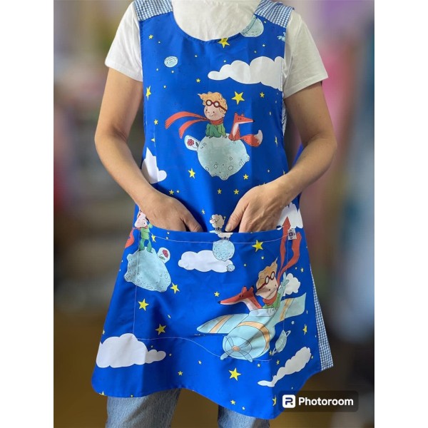Gekreuzte Schürze " Kleiner Prinz" Blau 2