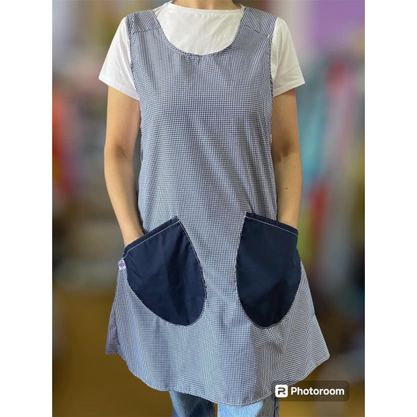 Tablier croisé bleu marine