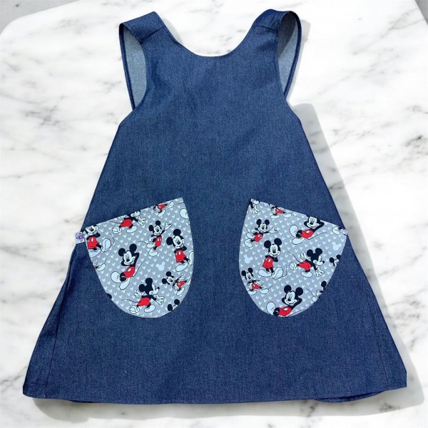Mickey Denim Kreuz Schürze