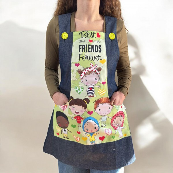 Tablier à ruban, pochettes motifs enfants