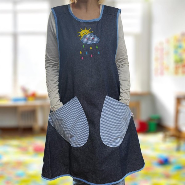 Sun and cloud cross apron