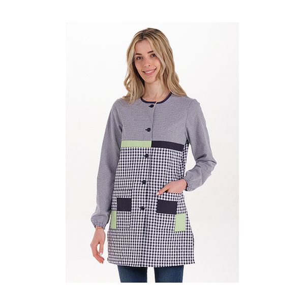 Abito a quadri blu navy