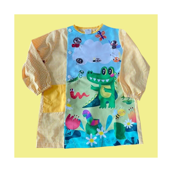 Grembiule per bambini "insetti e coccodrillo"