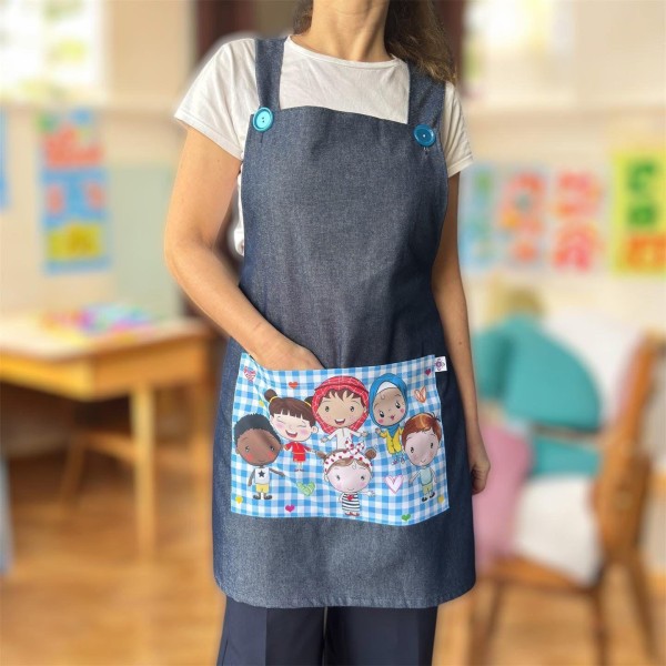 Estola in denim con lacci "Best Friends"