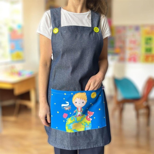 Denim Estola with ties "little prince"