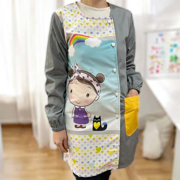 “Girl and Cat” Smock