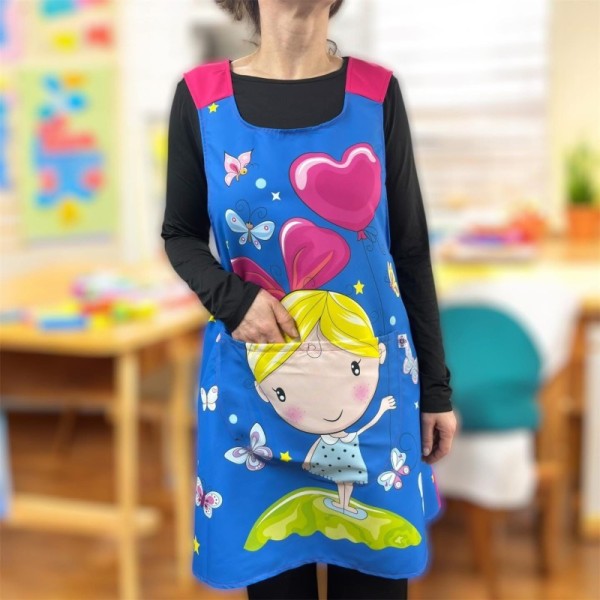 Grembiule Incrociato "Bambina e Farfalle"