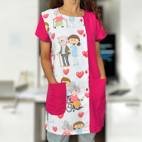“Elderly” pink Smock
