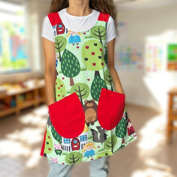 Tablier croisé "Forêt"