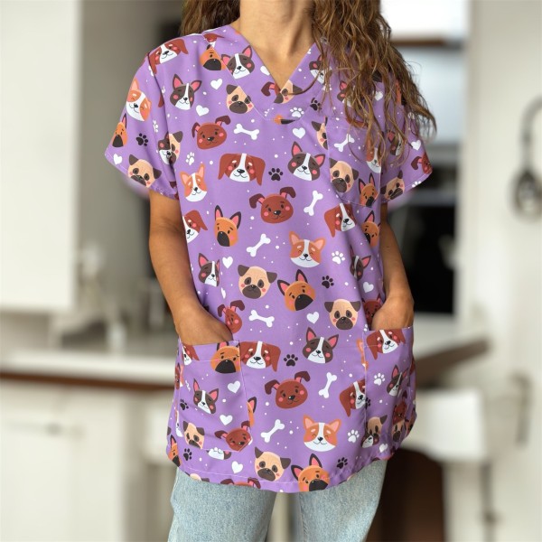 lilac veterinary tunic