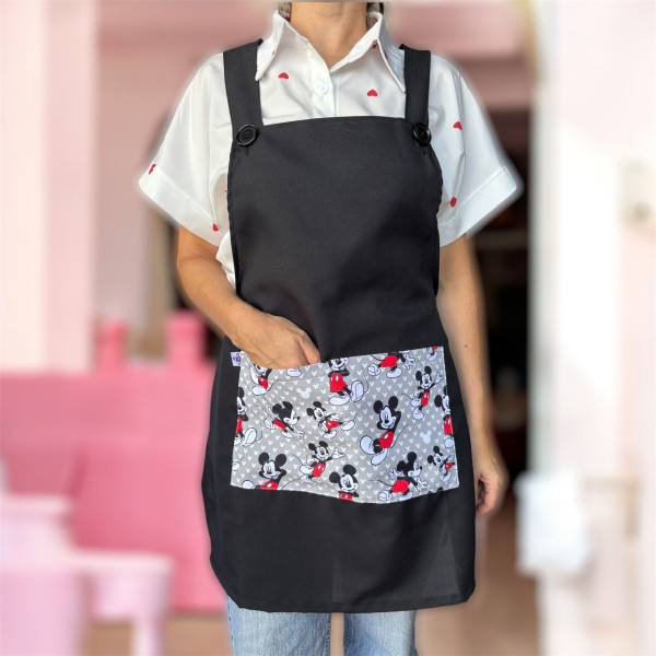 Schwarze Estola mit Bändern "Mickey"