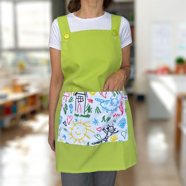 Estola con lacci “Scarabocchi” verde