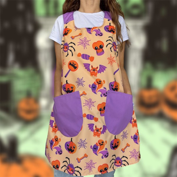 Avental cruzado "Doce ou Travessura" Halloween