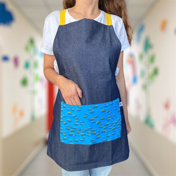 Grembiule in denim “Pesci”