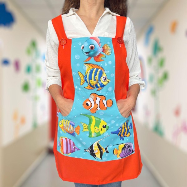 Estola à lacets "Poissons" Orange