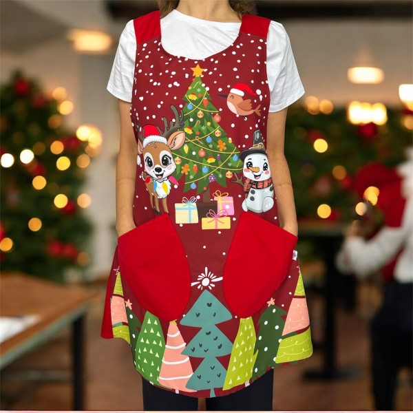 Tablier Croisé “Bonhomme de Neige” Noël