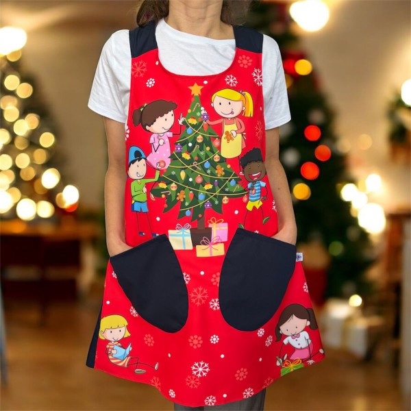 Cross-Back Enchanted Christmas Tree Apron