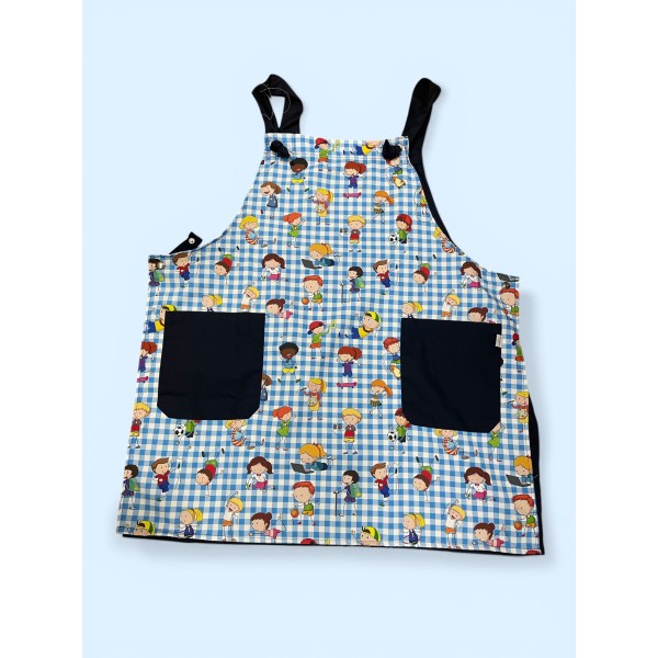Dark blue check "Playground " Estola