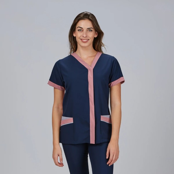 Túnica Azul Marinho e Rosa "CASSANDRA"