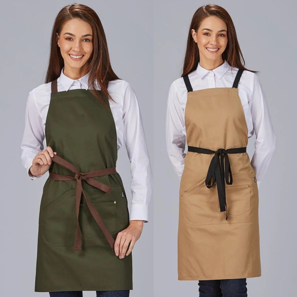 Latzschürze mit Kontrastträgern