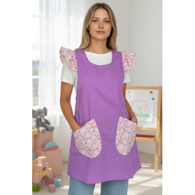 Lilac Cross-Back Apron with...
