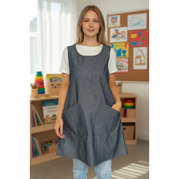 Tablier Croisé en Denim